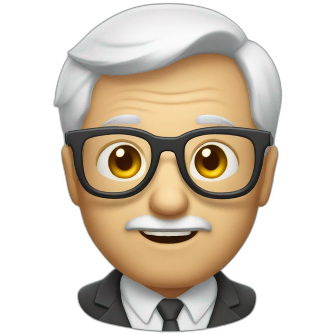 Un vieux chauve avec des lunettes emoji