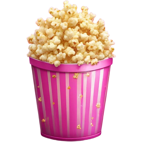 Popcorn in pink container with glitter releases  emoji