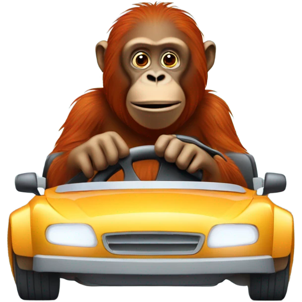 Orangutan driving a car  emoji