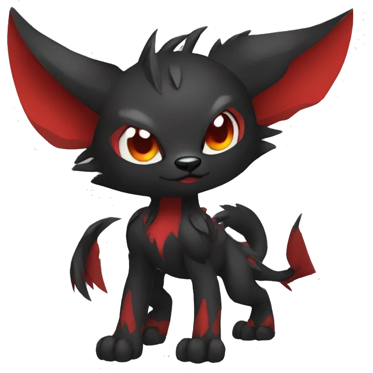 cool edgy black red animal hybrid Fakemon full body emoji