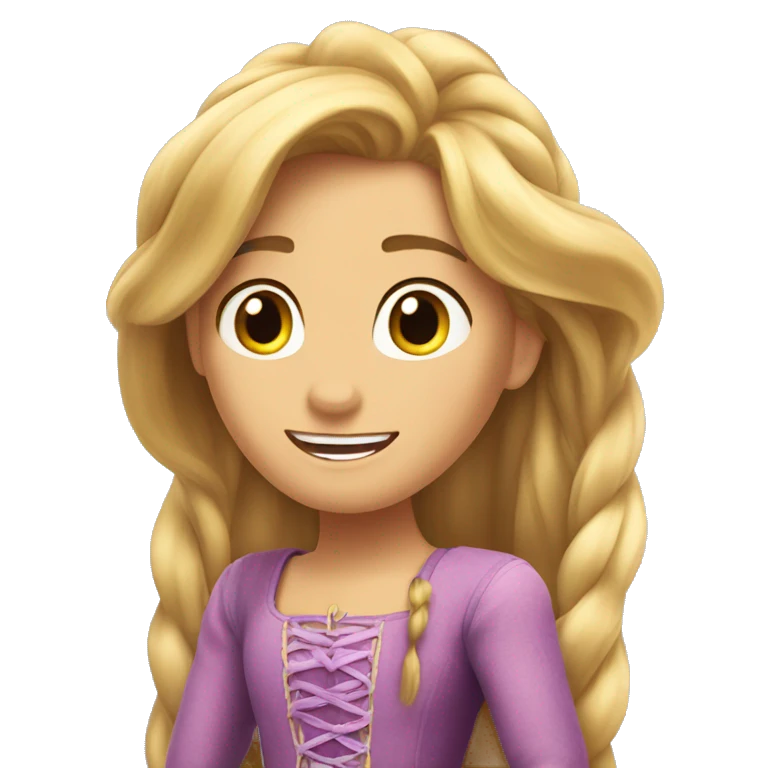 Emoji de Rapunzel con cara de asco  emoji