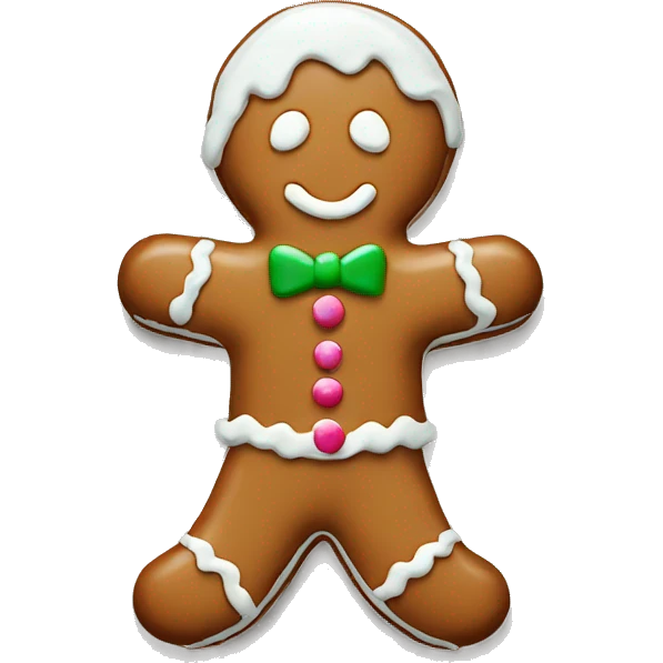 gingerbread man white icing emoji