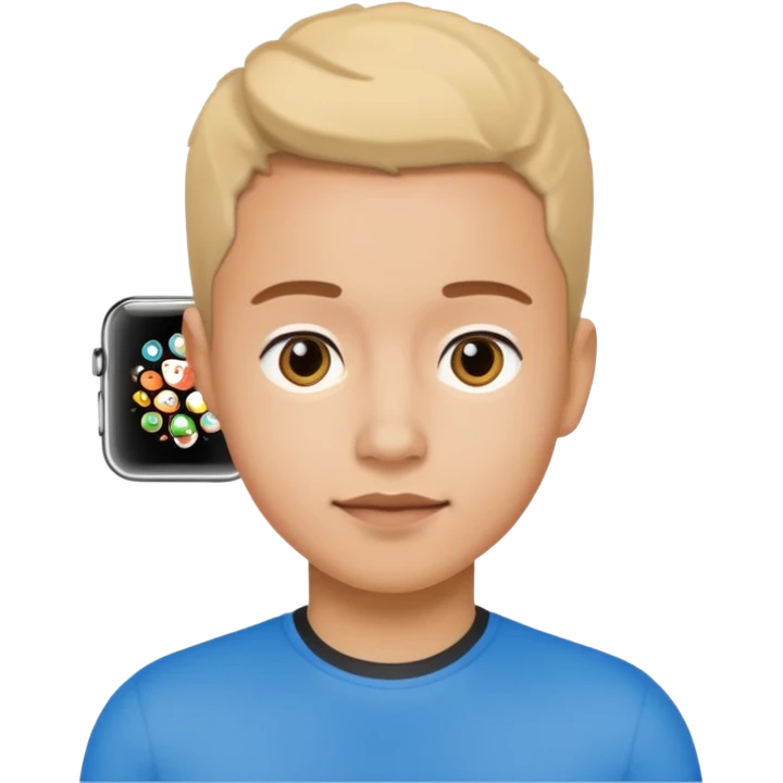 Young person wearing a smartwatch emoji