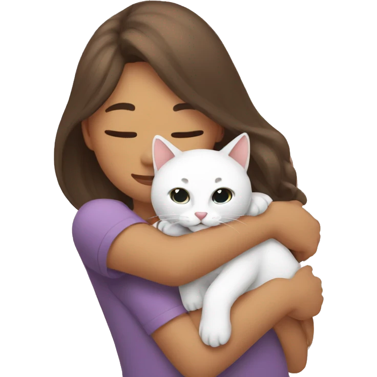 girl hug cat emoji