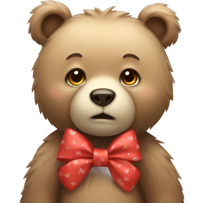 bear with cute bow  emoji