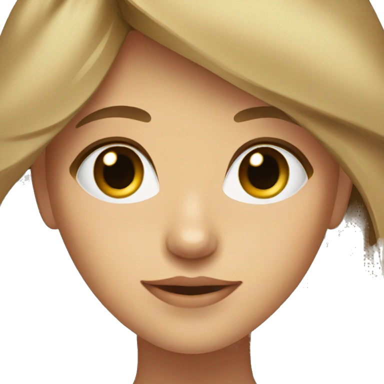 girl with green-brown eyes and light brown hair emoji