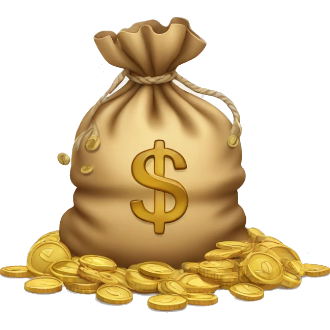 money sack with coins flowing out emoji