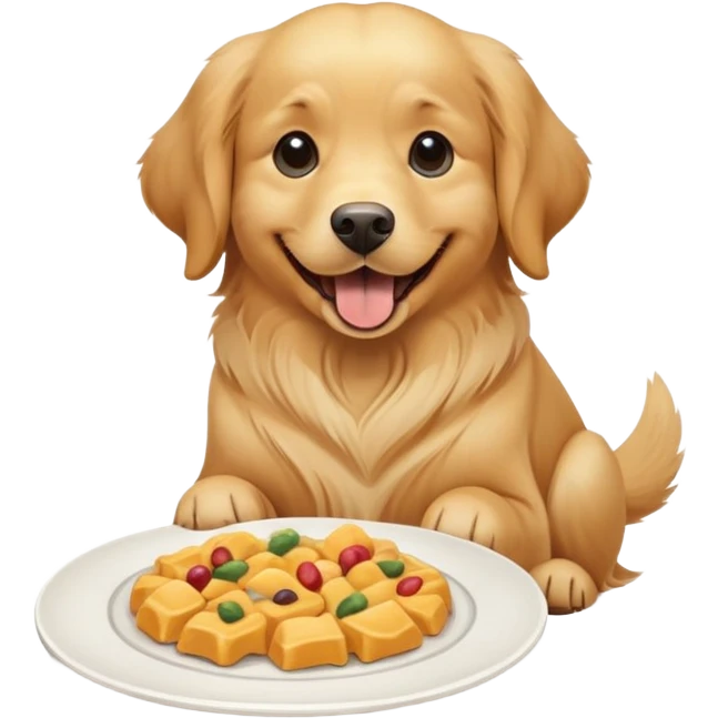 dog with a plate of food emoji