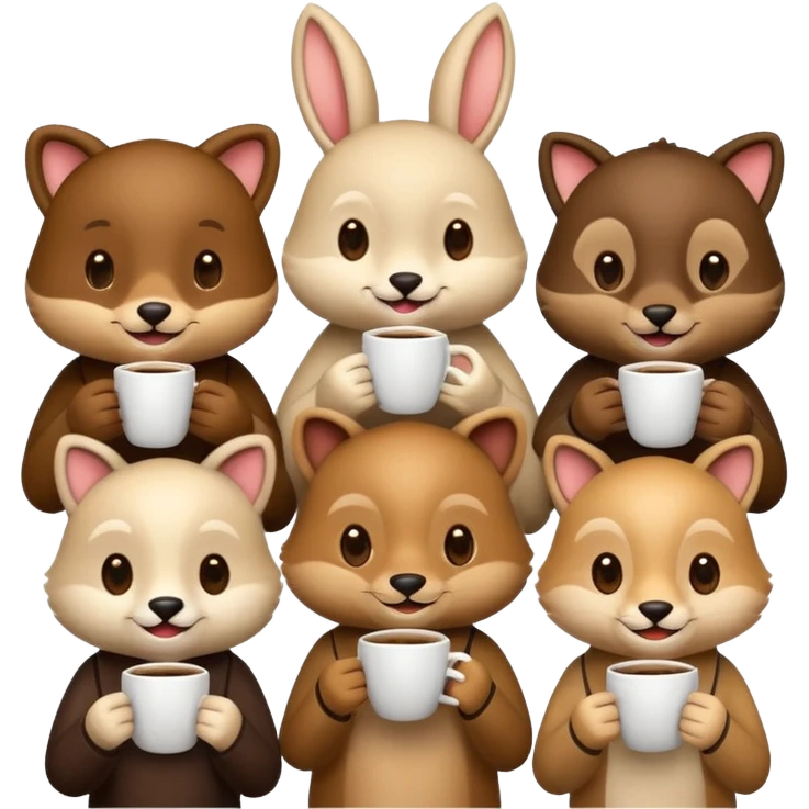 animaux qui prennent le café emoji