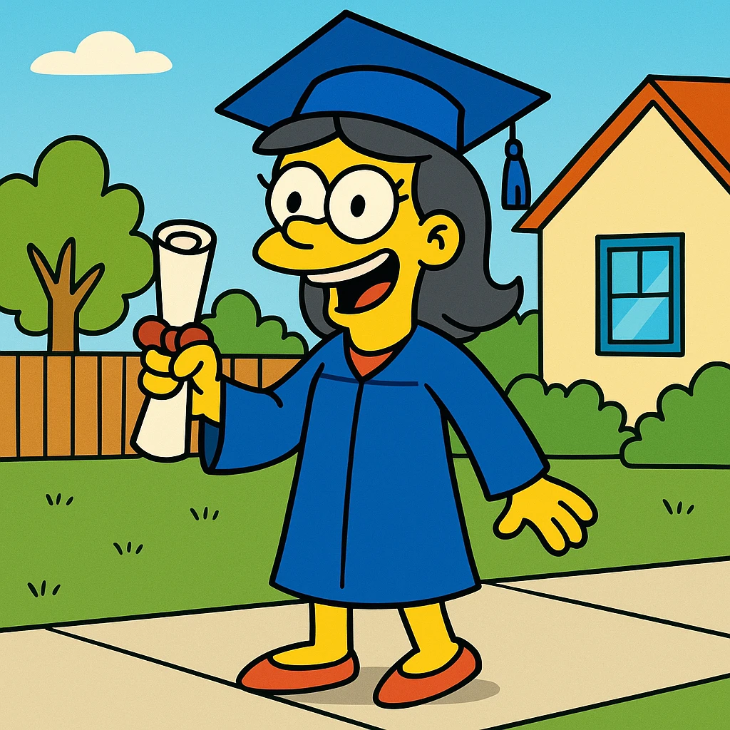 Graduate from high school – to finish and receive a diploma from high school.
She hopes to graduate from high school next year. emoji