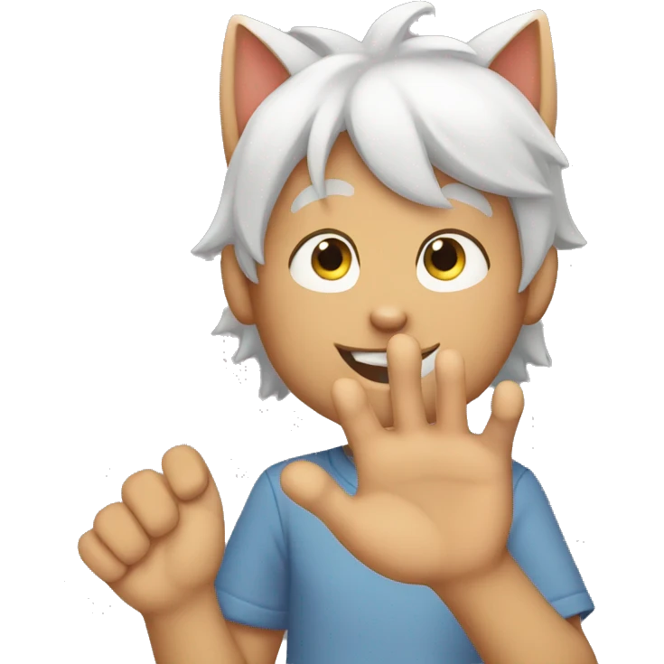 cat boy hands  emoji