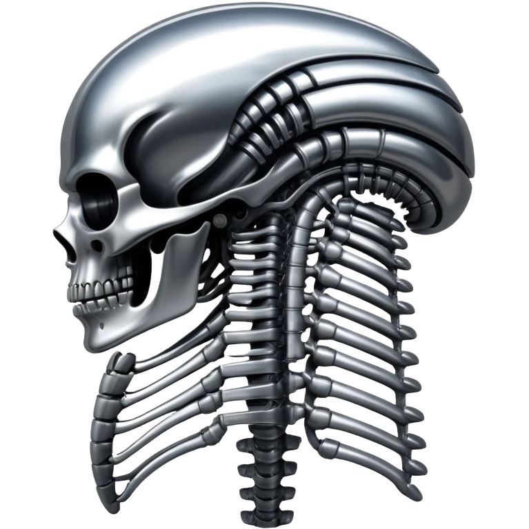 sorayama giger spine chrome glowing emoji