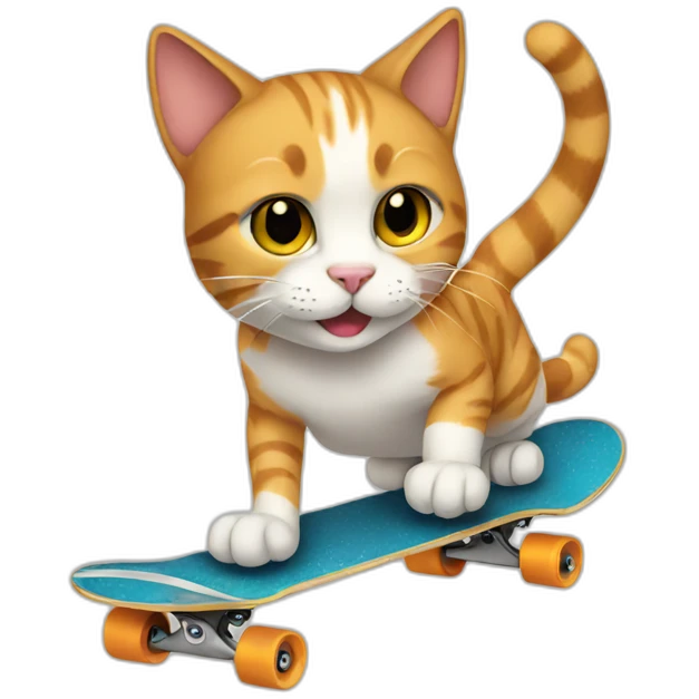 skateboarding cat emoji