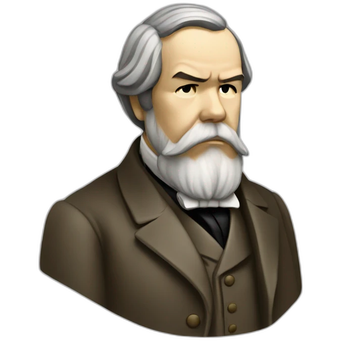 Pensive Friedrich Engels. emoji