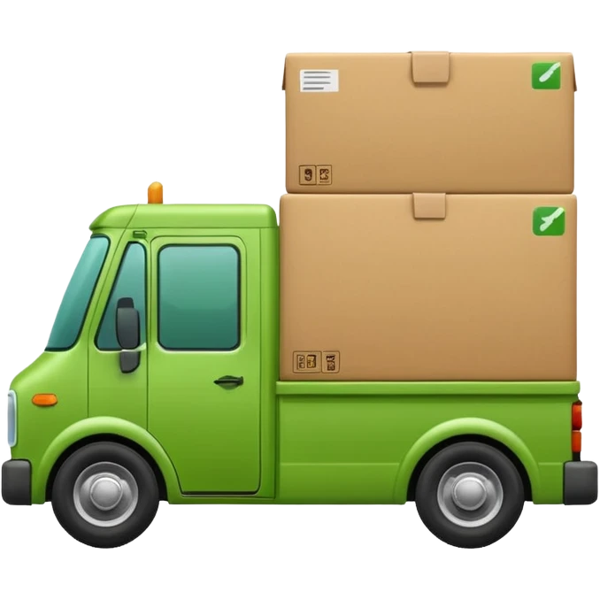 delivery truck green soft emoji
