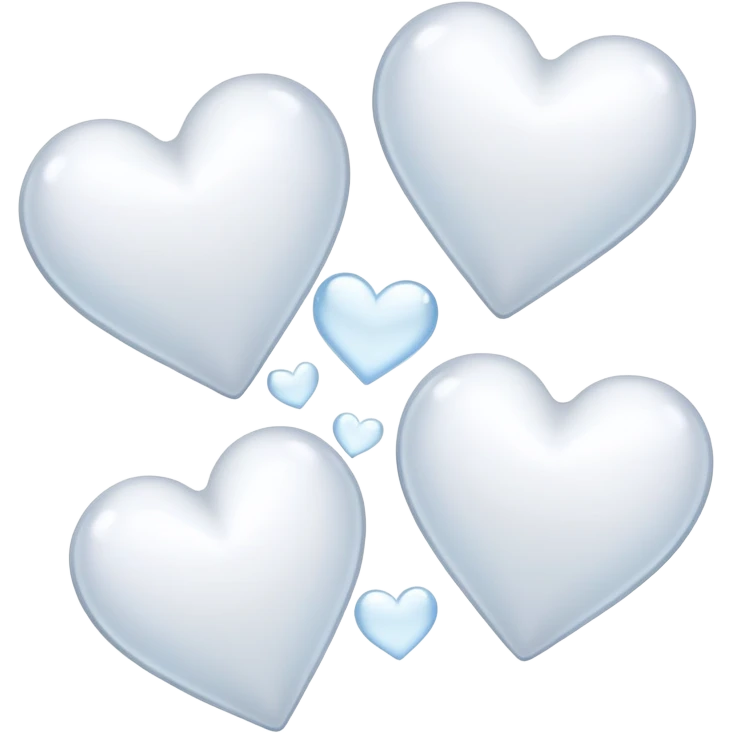 White hearts floating in the air emoji