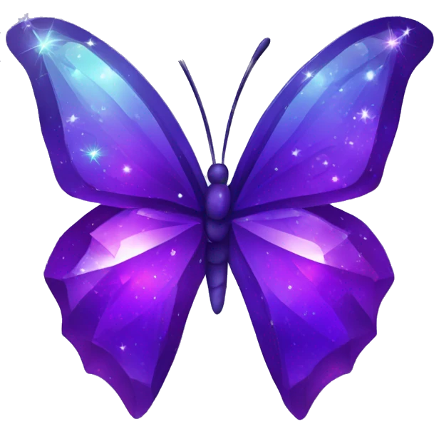 Purple-Shiny-Gem-Crystal-Nebula-Gradient-Sparkle-Stars-Glossy-Butterfly emoji