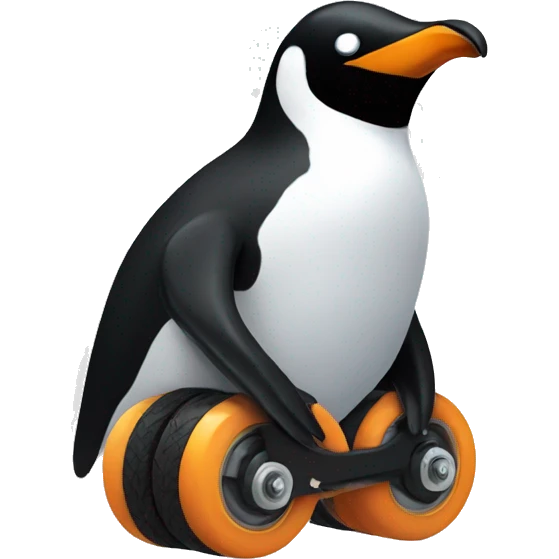 Penguin on roller quads emoji