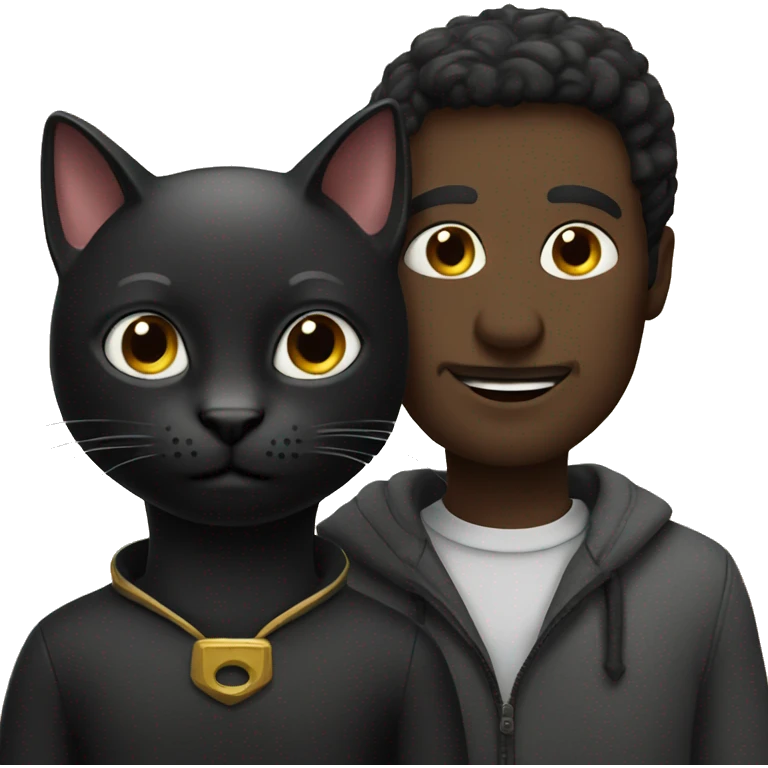 Black cat with man emoji