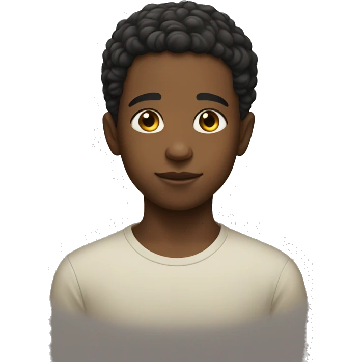serene portrait of a boy with no facial hair emoji