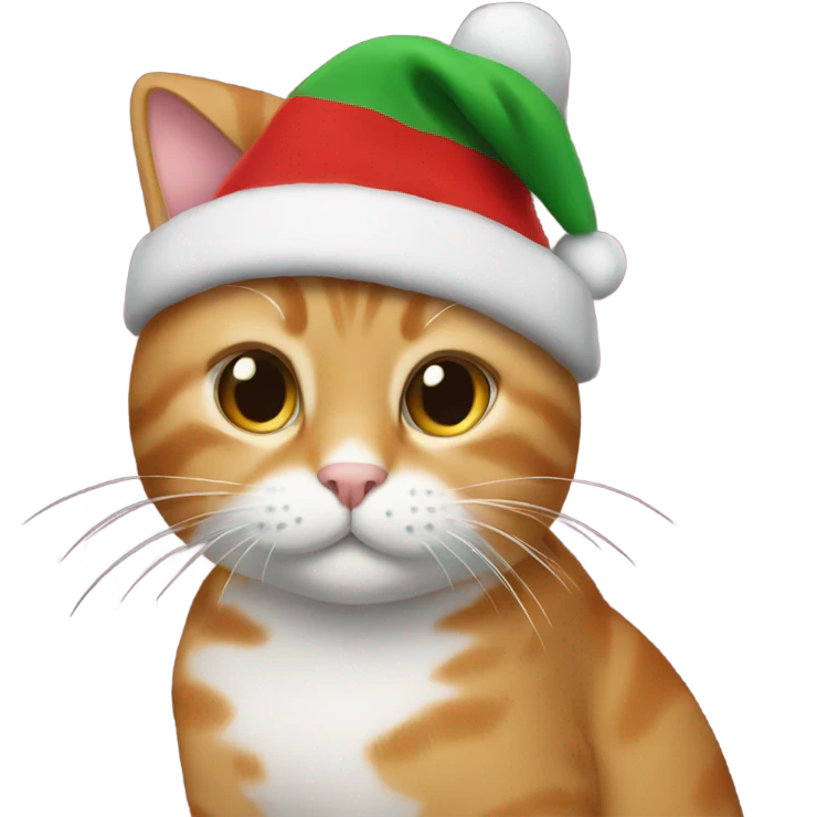 A cat with Christmas beanie  emoji