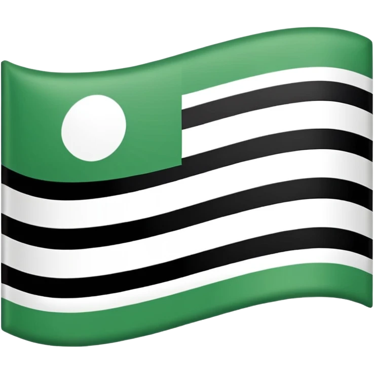 No js do a flag with green on top white in the middle and black on the bottom three sections don’t add any symbols or anything just those three colors spilt like top middle and bottom  emoji