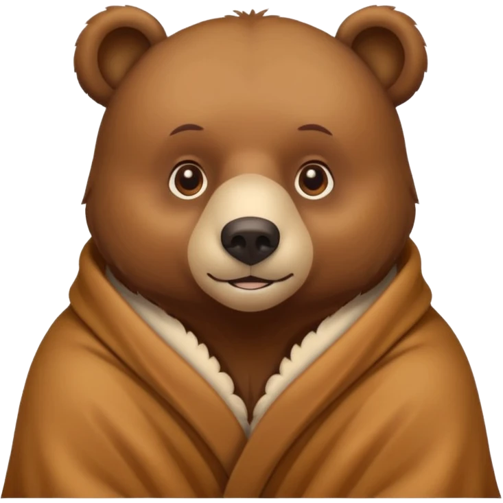 bear cozy in blanket emoji
