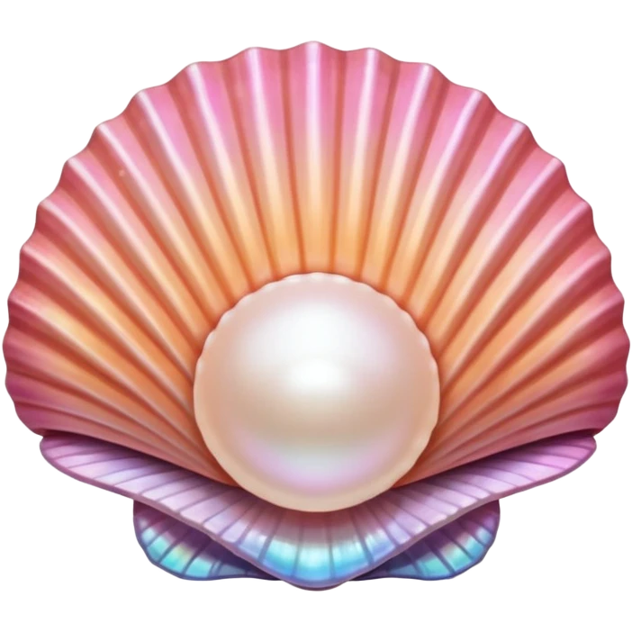 seashell with a pearl, with pink and peachy tones  emoji