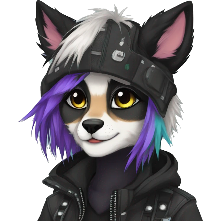 Edgy cute modern punk techwear anthro furry animal sona by Falvie, LiLaiRa, AngieWolf emoji