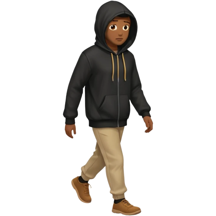 Hooded Street Walker black man  emoji