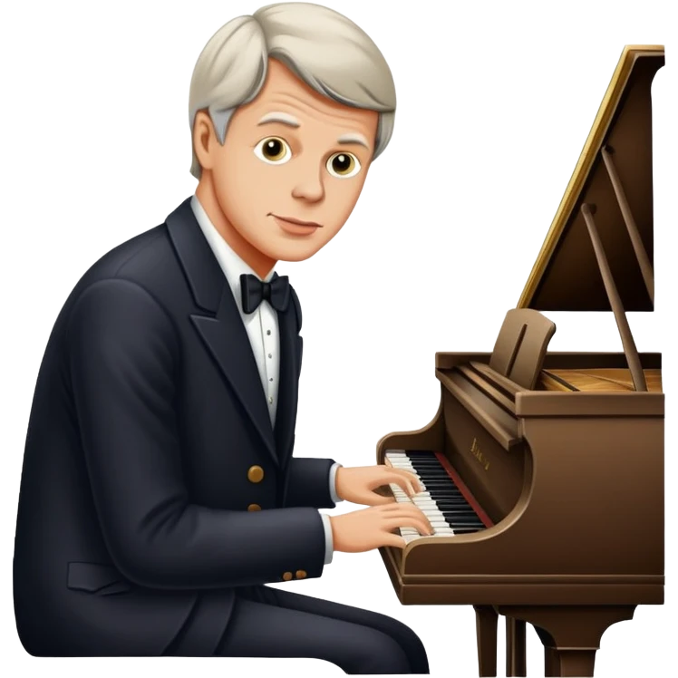 George Plimpton playing the piano emoji