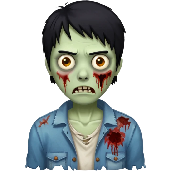 Zombie with the black hair emoji