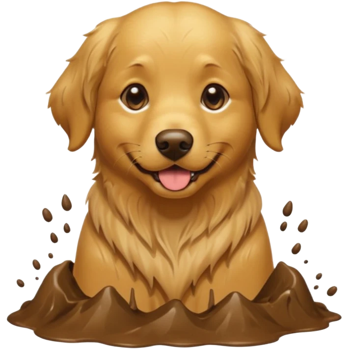 Golden retriever eating mud emoji