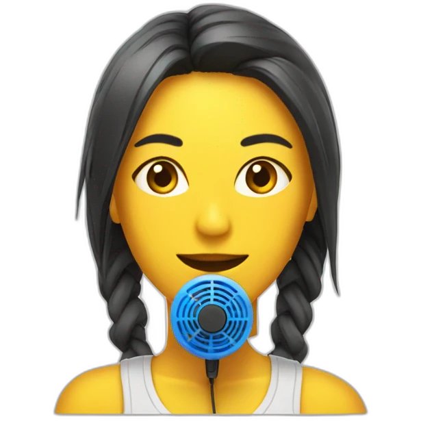 Chica con ventilador emoji