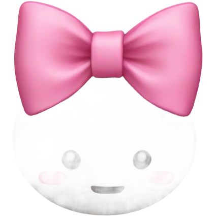 Bow cute pink whote emoji