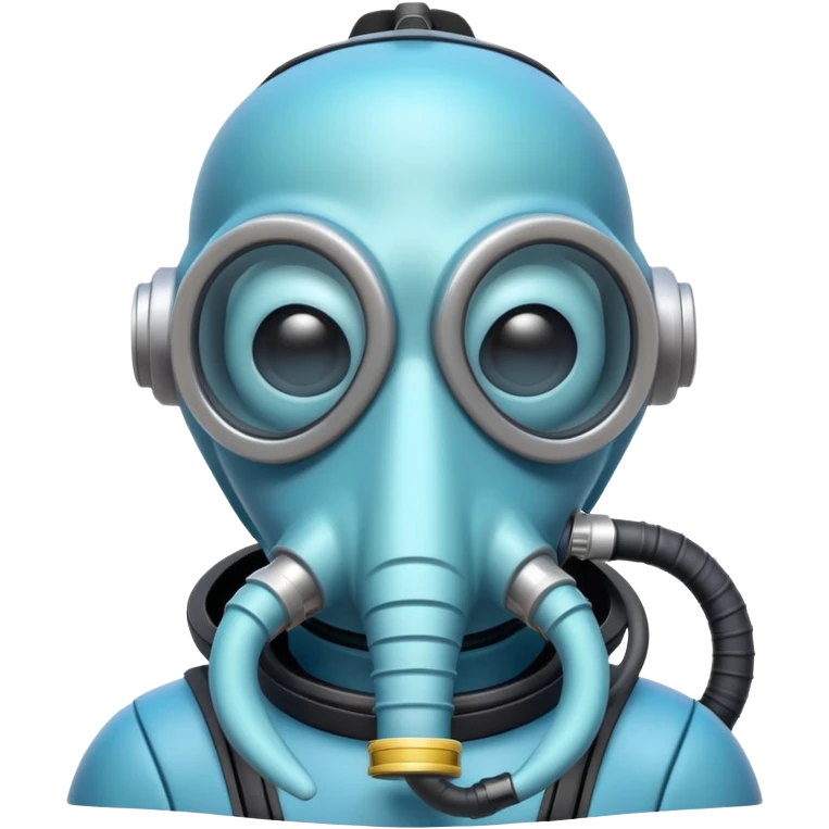 Squidward blue big nose scuba diving emoji