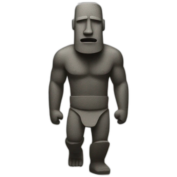 moai statue running from a locker with legs emoji
