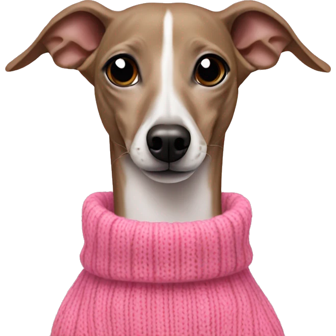 italian greyhound in a pink sweater emoji