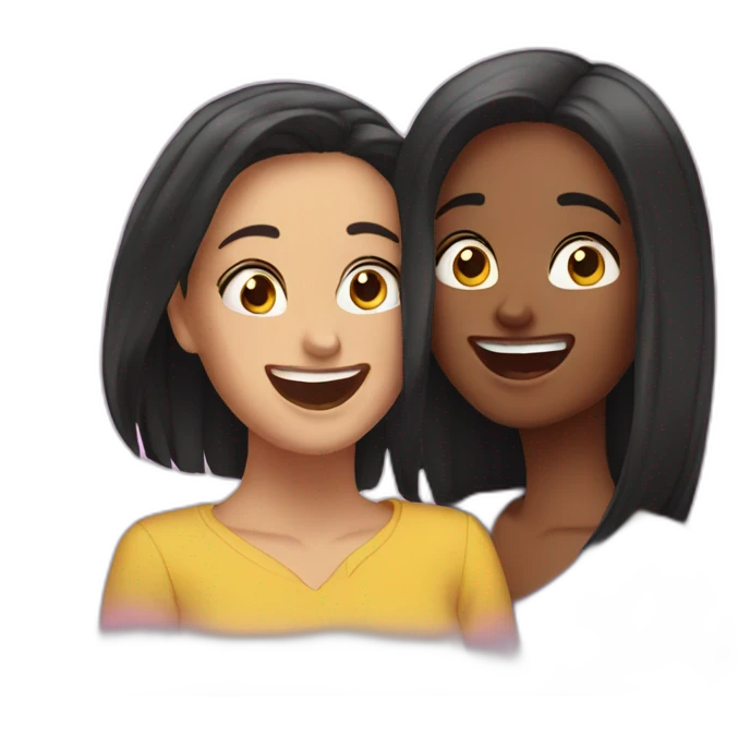 julia and elena having fun emoji