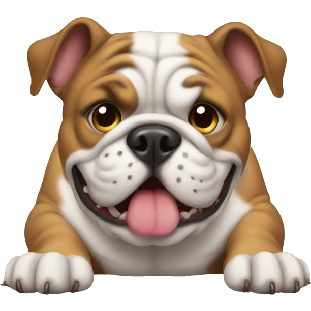 Bulldog babysitting emoji