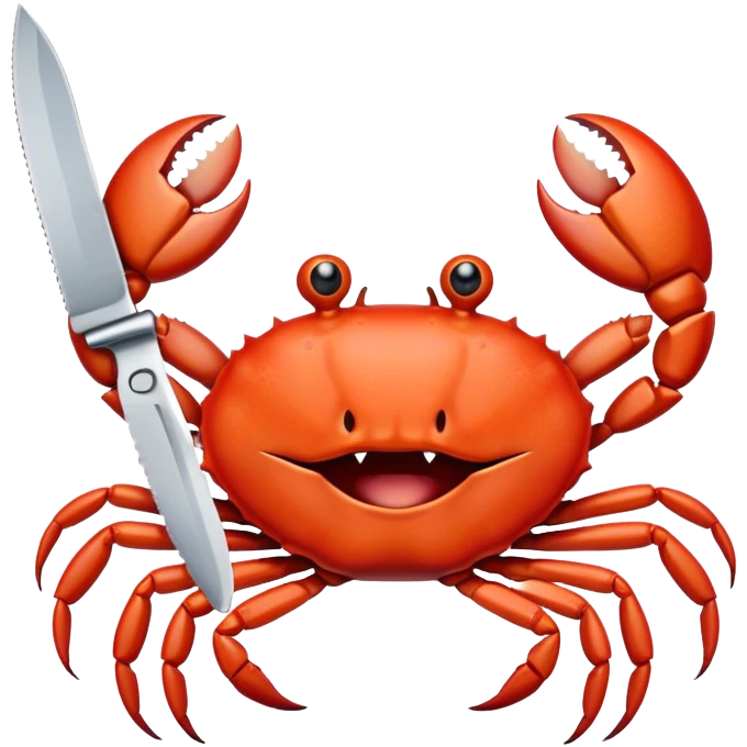 Crab with knife emoji