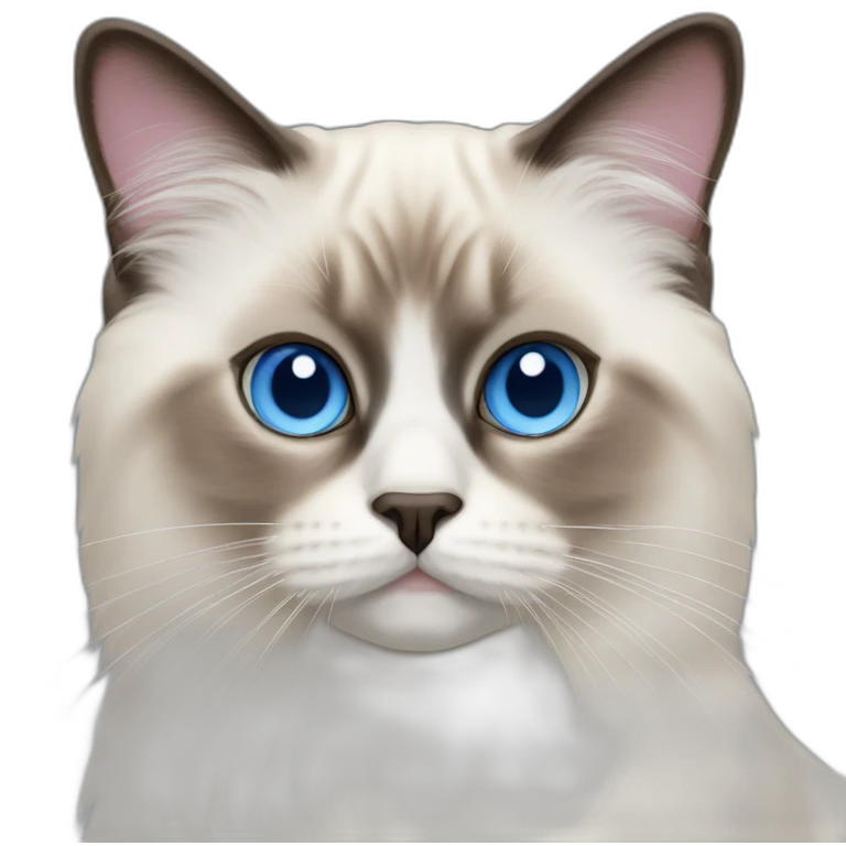 birman cat, blue eyes, pink nose emoji