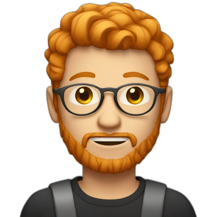 ginger guy with metal circle glasses, short hair and stubble emoji