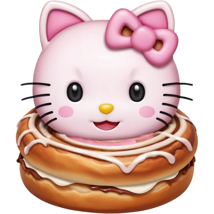 my emoji is hellokitty with cinnamon roll emoji