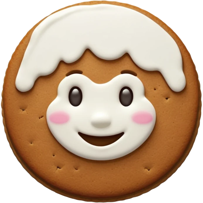cute gingerbread cookie with white icing emoji