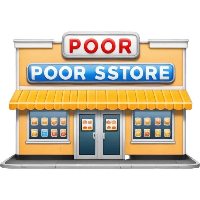 Convenience store named poor store and more emoji