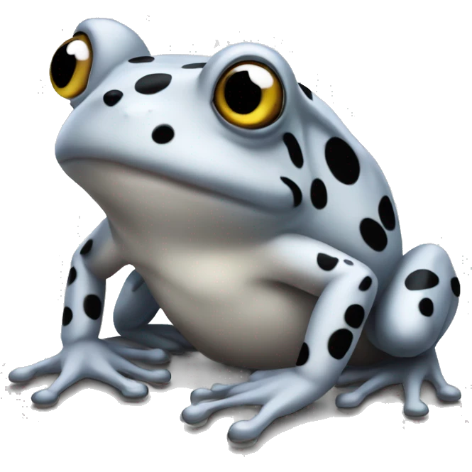 Grey frog with small black spots  emoji
