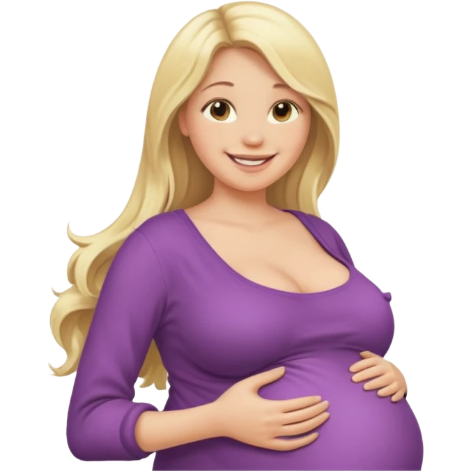 Kobieta blondynka długie włosy w ciąży duże cycki emoji