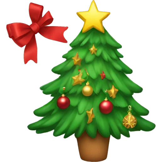 bows and christmas tree emoji