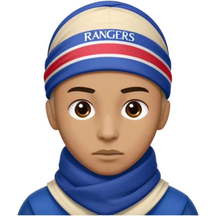 Glasgow Eangers football head and scarf head emoji
